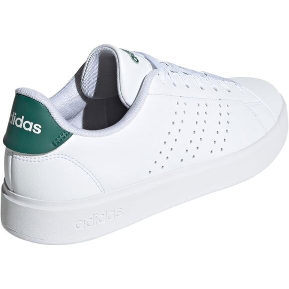 NWT adidas Men's Advantage 2.0 Sneakers White/Black/Green Size 9 Tennis - Picture 4 of 6